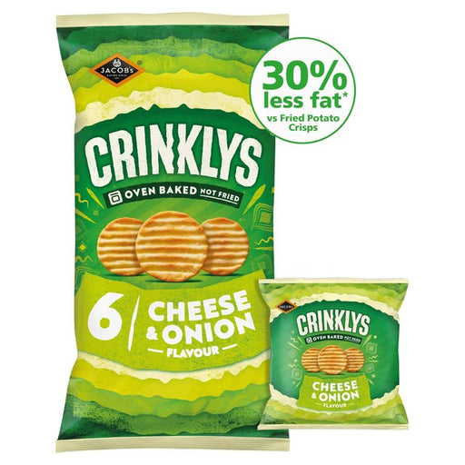 Jacob's Crinklys Cheese & Onion Multipack Snacks 6 per pack Botiga