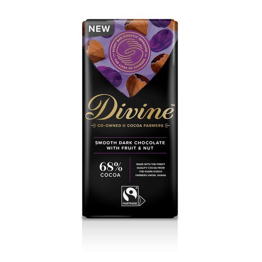 Divine 68% Dark Chocolate with Fruit & Nut 90g Botiga