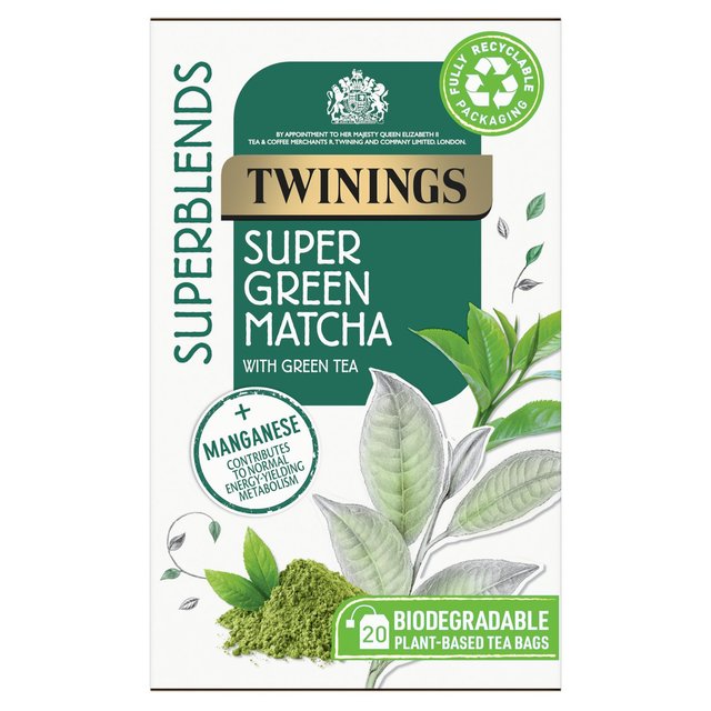 Twinings Superblends Super Green Matcha, 20 Tea Bags 20 per pack Botiga