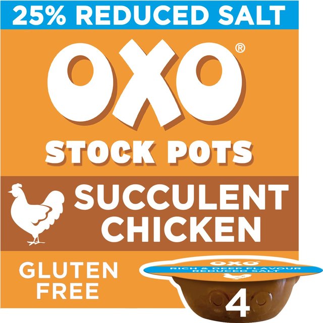 Oxo Stock Pots Reduced Salt Chicken 4 x 20g Botiga