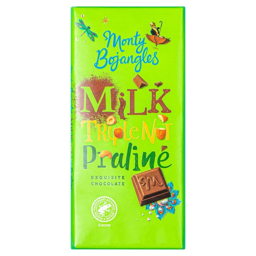 Monty Bojangles Milk Triple nut Praline Chocolate Bar 150g Botiga