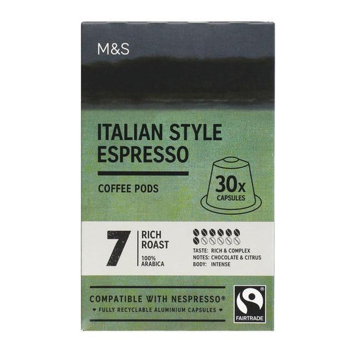 M&S Italian Style Espresso Coffee Pods 30 per pack Botiga