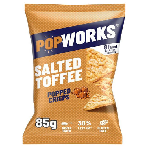 Popworks Salted Toffee Popped Crisps Sharing Bag 85g Botiga