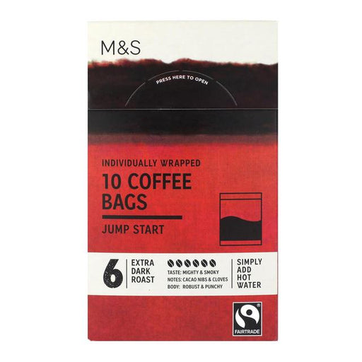 M&S Individually Wrapped Jump Start Coffee Bags 10 x 7.5g Botiga