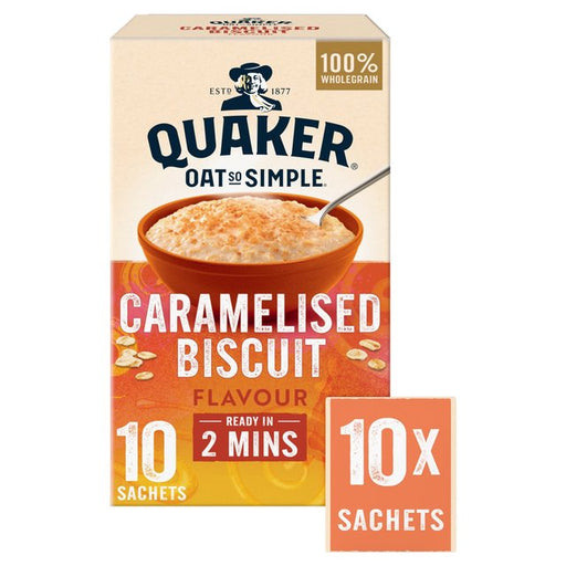 Quaker Oat So Simple Caramelised Biscuit Porridge Cereal Sachets 10 per pack Botiga