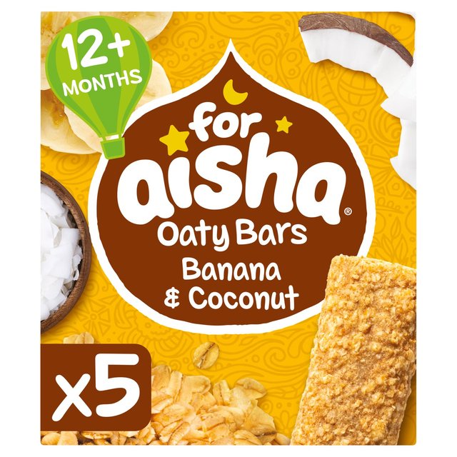 For Aisha Oaty Bars Banana & Coconut 5 x 25g Botiga