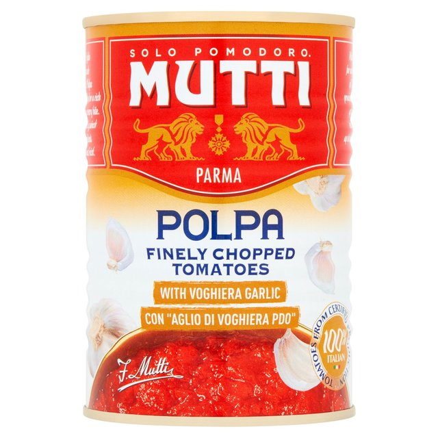 Mutti Finely Chopped Tomatoes with Garlic 400g Botiga