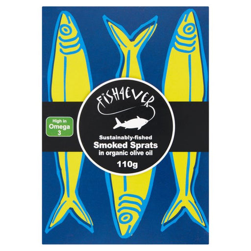 Fish 4 Ever Smoked Sprats in organic extra virgin olive oil 110g Botiga