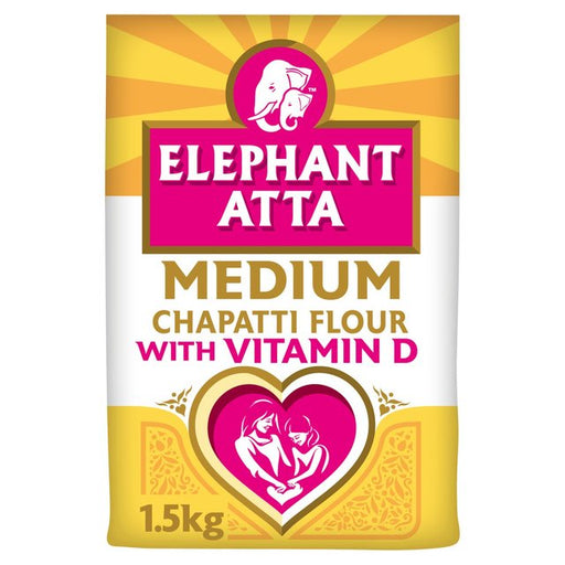 Elephant Atta Medium with Vitamin D Chapatti Flour 1500g Botiga