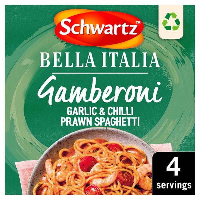 Schwartz X Bella Italia Gamberoni Garlic & Chilli Prawn Spaghetti 35g Botiga