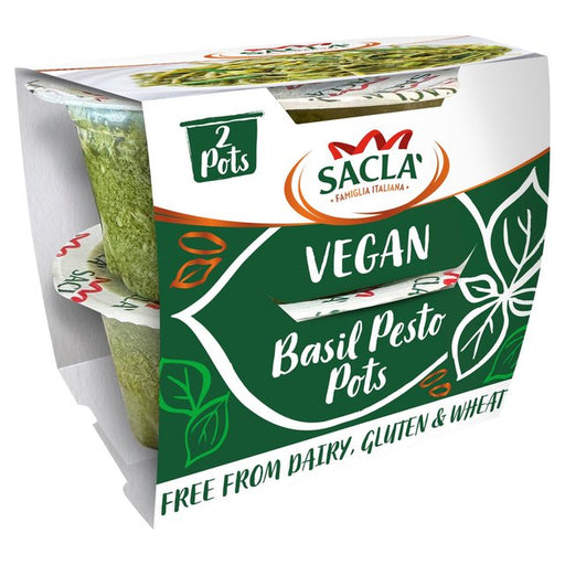 Sacla' Vegan Basil Pesto Pots 2 x 45g Botiga