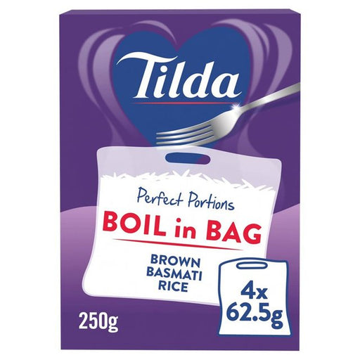 Tilda Boil in the Bag Brown Basmati Rice 4 x 62.5g Botiga