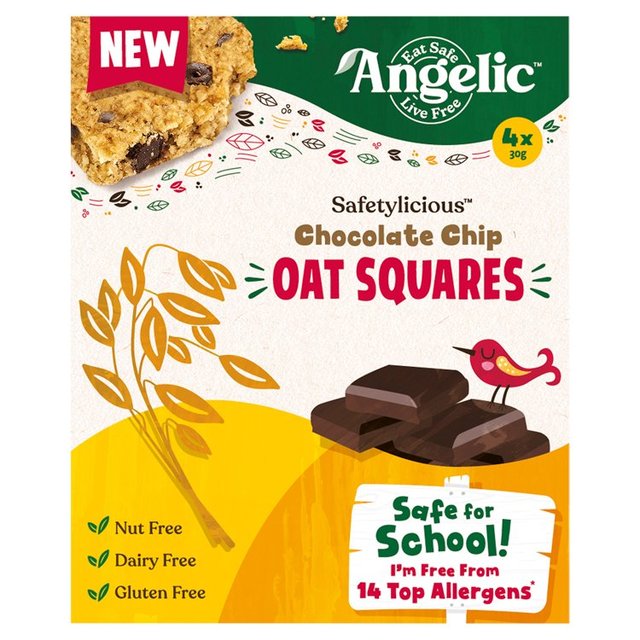 Angelic Free From Chocolate Chip Oat Squares 120g Botiga