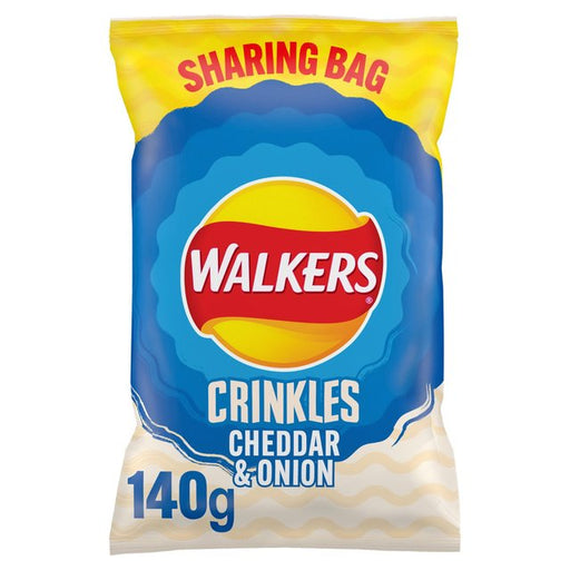 Walkers Crinkles Cheddar & Onion Sharing Bag Crisps 140g Botiga