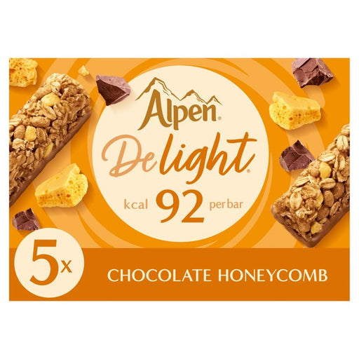 Alpen Delight Cereal Bars Chocolate Honeycomb 5 per pack Botiga