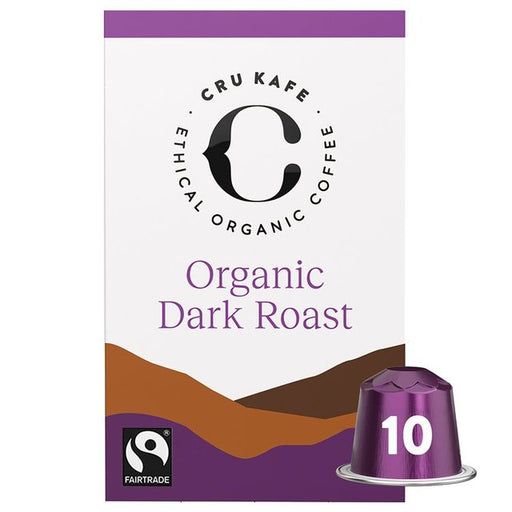 CRU Kafe Organic Fairtrade Dark Roast Pods 10s 10 per pack Botiga