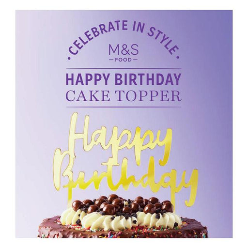 M&S Happy Birthday Cake Topper N/A Botiga