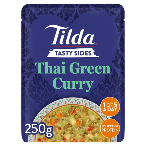 Tilda Tasty Sides Thai Green Curry Pulses and Vegetables 250g Botiga