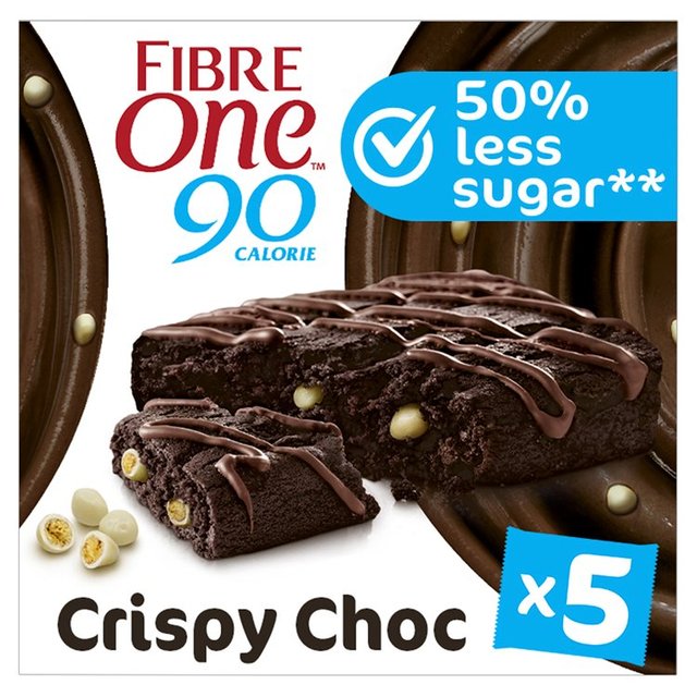 Fibre One 90 Calorie Crispy Choc Brownies Snack Bars 5 x 24g Botiga