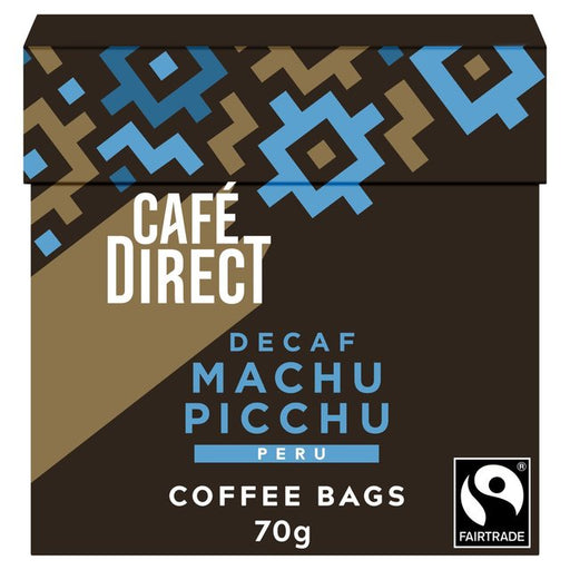 Cafedirect Fairtrade Machu Picchu Decaf Coffee Bags 10 per pack Botiga