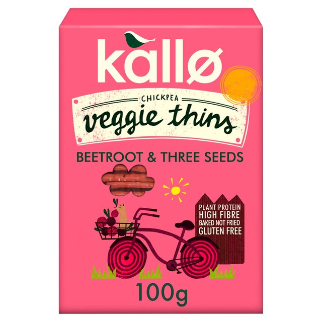 Kallo Veggie Thins Beetroot & Three Seed 100g Botiga