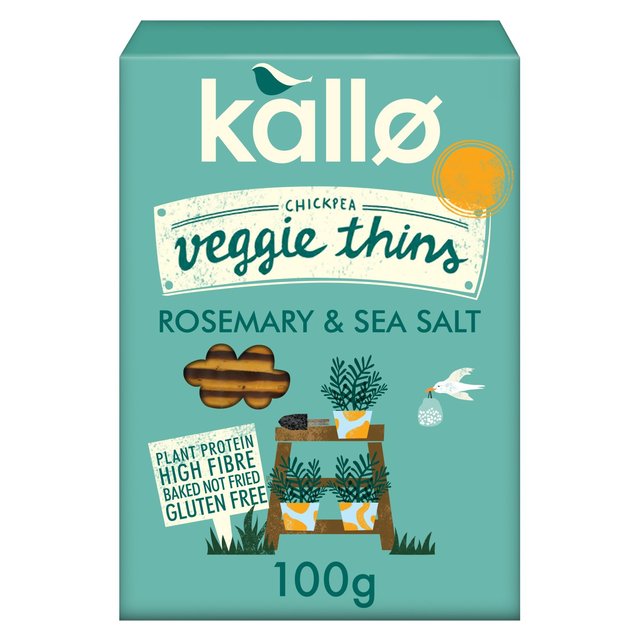 Kallo Veggie Thins Rosemary & Sea Salt 100g Botiga