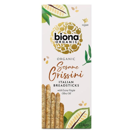 Biona Organic Sesame Grissini Breadsticks with Extra Virgin Olive Oil 125g Botiga