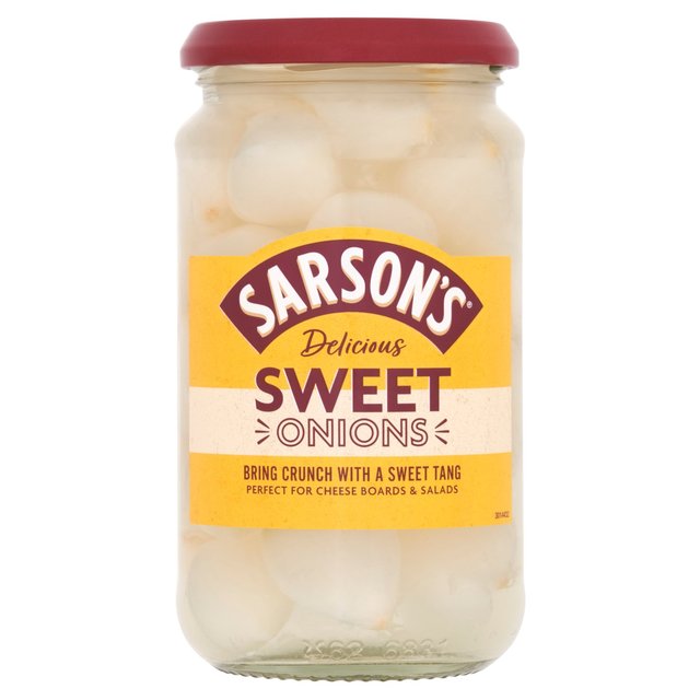 Sarson's Sweet & Mild Silverskin Onions 460g Botiga