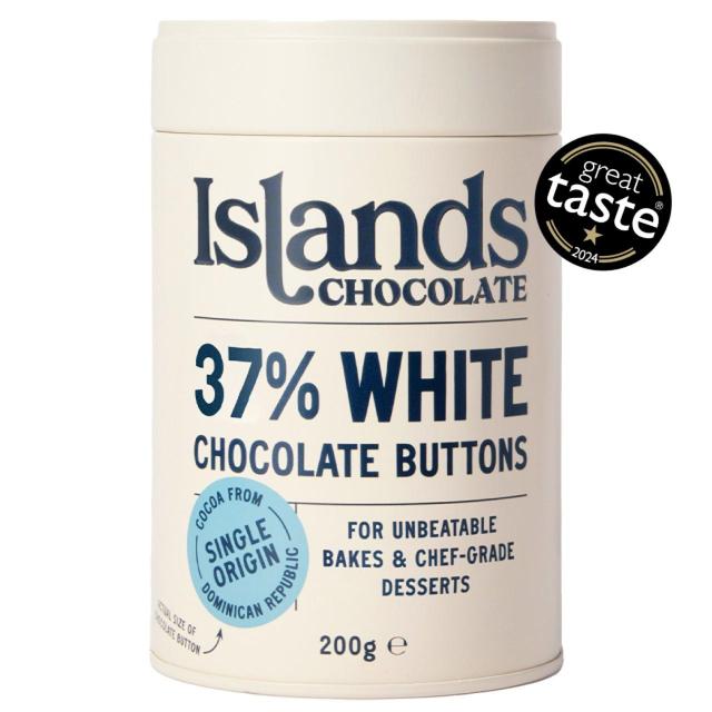 Islands Chocolate 37% White Chocolate Buttons 200g Botiga