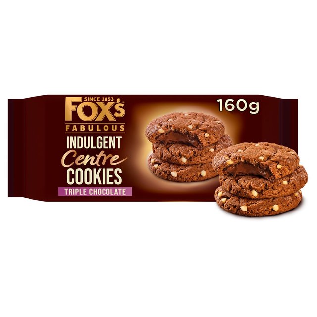 Fox's Biscuits Triple Chocolate Indulgent Centre Cookies 160g Botiga