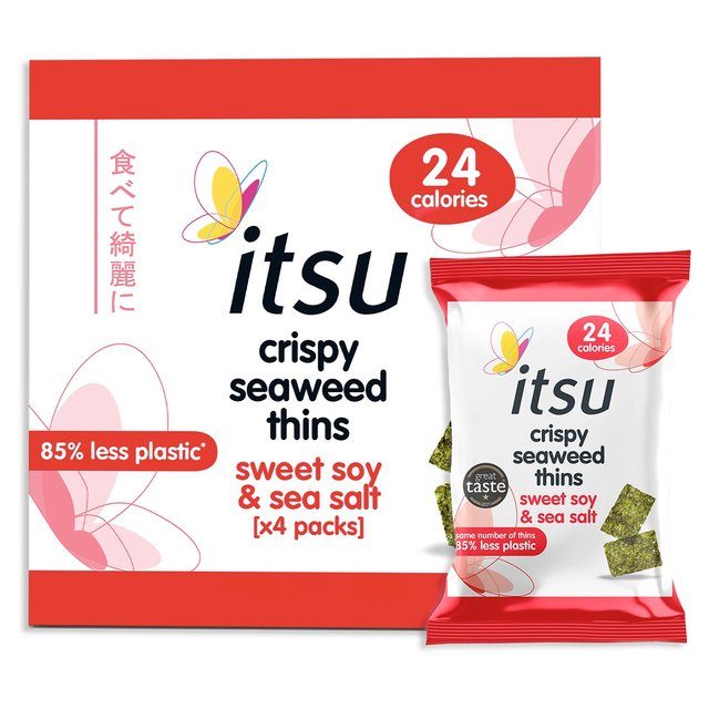 Itsu Seaweed Thins Sweet Soy & Sea Salt Multipack 4 per pack Botiga