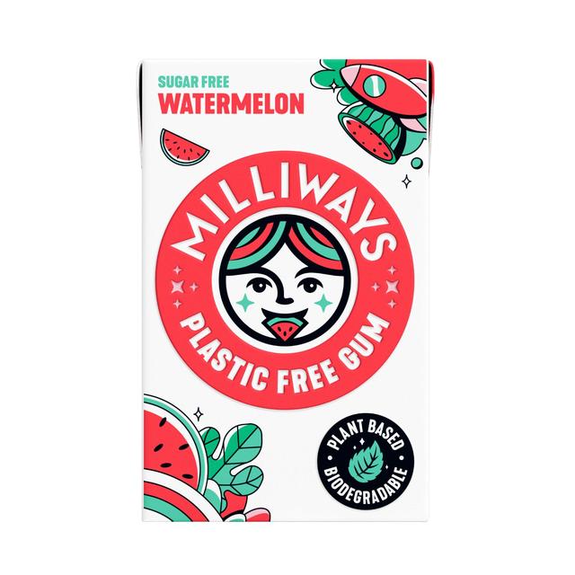 Milliways Watermelon, Plastic Free, Sugar Free Chewing Gum 19g Botiga