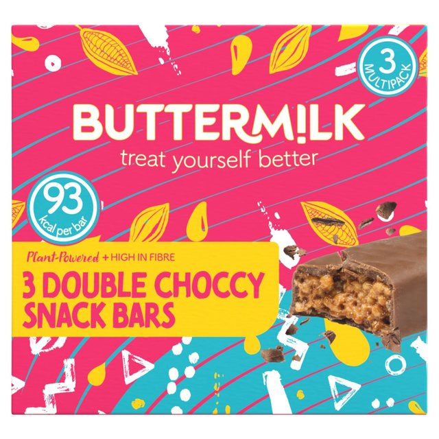 Buttermilk Plant Powered Double Choccy Crisp Snack Bar Multi Pack 3 x 23g Botiga