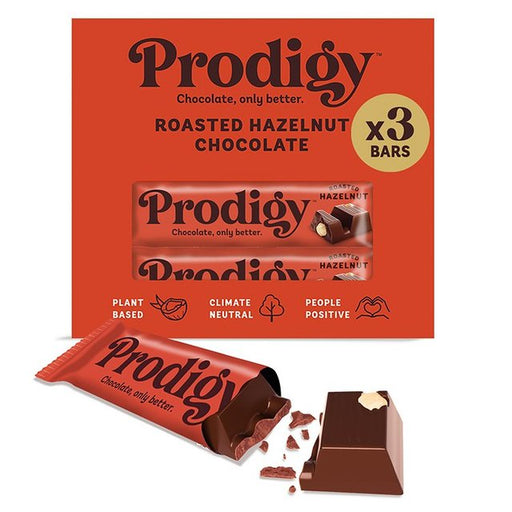 Prodigy Roasted Hazelnut Chocolate Bar Multipack 3 x 35g Botiga