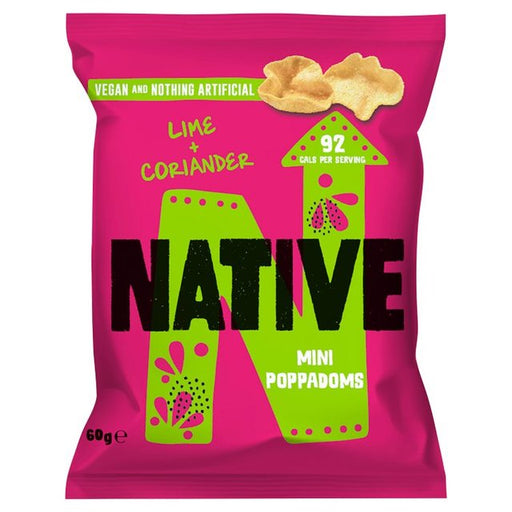 Native Snacks Lime & Coriander Mini Poppadoms 60g Botiga