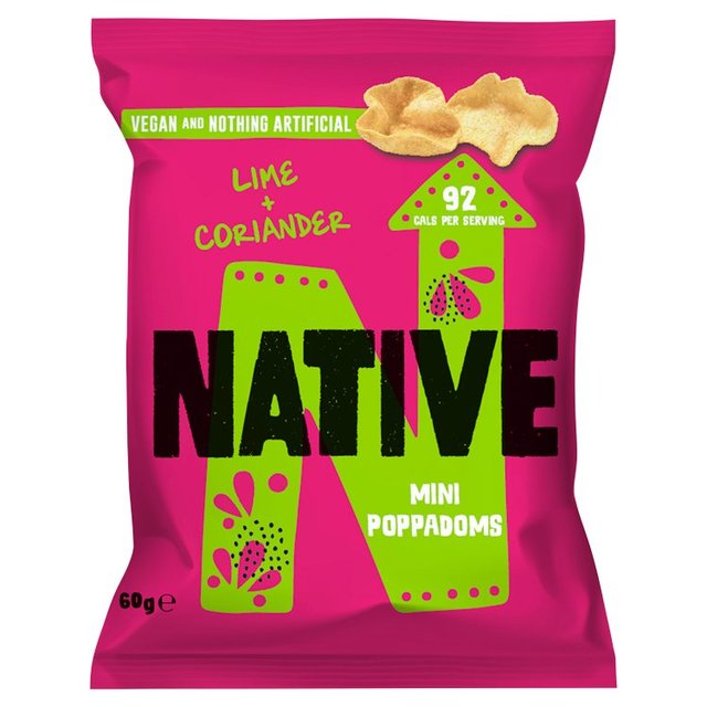 Native Snacks Lime & Coriander Mini Poppadoms 60g Botiga