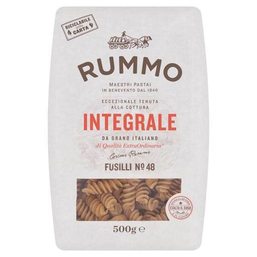 Rummo Wholewheat  Fusilli Integrali Pasta No.48 500g Botiga