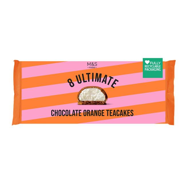 M&S 8 Ultimate Chocolate Orange Teacakes 240g Botiga