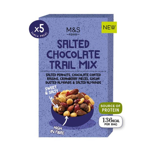 M&S Salted Chocolate Trail Mix 5 x 25g Botiga