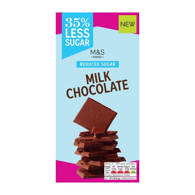 M&S Reduced Sugar Milk Chocolate 90g Botiga