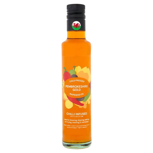 Pembrokeshire Gold Chilli Infused Cold Pressed Rapeseed Oil with Lime 250ml Botiga