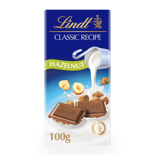 Lindt Classic Recipe Hazelnut Milk Chocolate Bar 100g Botiga