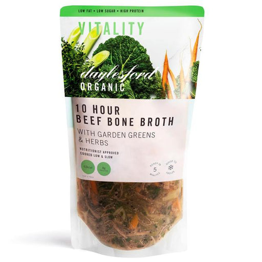 Daylesford Organic 10 Hour Beef Bone Broth with Garden Greens and Herbs 500ml Botiga