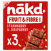 nakd. Fruit & Fibre Strawberry & Raspberry Multipack 3 x 44g Botiga