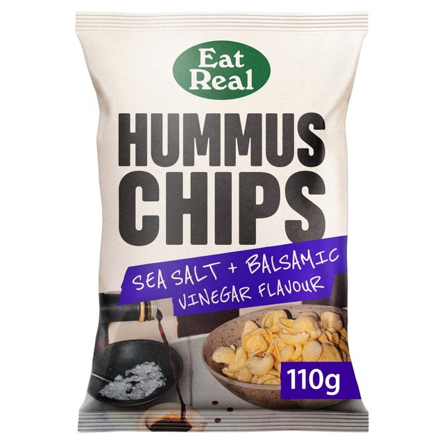 Eat Real Hummus Chips Sea Salt Balsamic Vinegar Sharing 110g Botiga