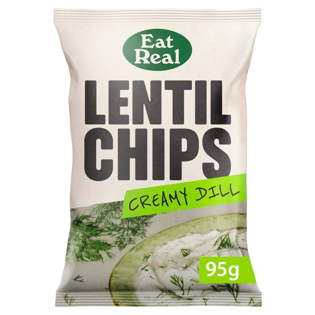 Eat Real Lentil Chips Creamy Dill Sharing 95g Botiga