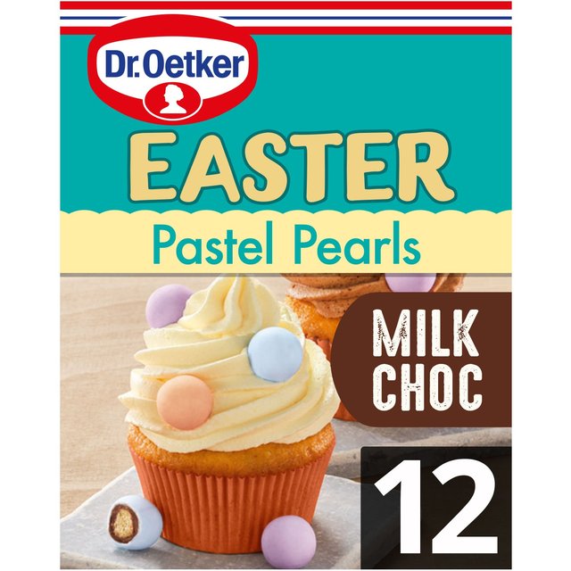 Dr. Oetker 12 Milk Chocolate Pastel Pearls Cake Decorations 33g Botiga