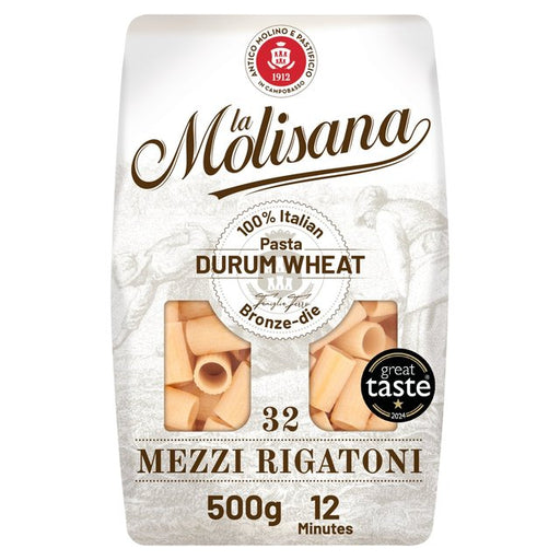 La Molisana Mezzi Half Rigatoni Pasta No.32 500g Botiga