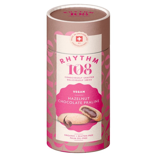 Rhythm 108 Swiss Vegan Hazelnut Chocolate Praline Biscuit Gift Box 195g Botiga