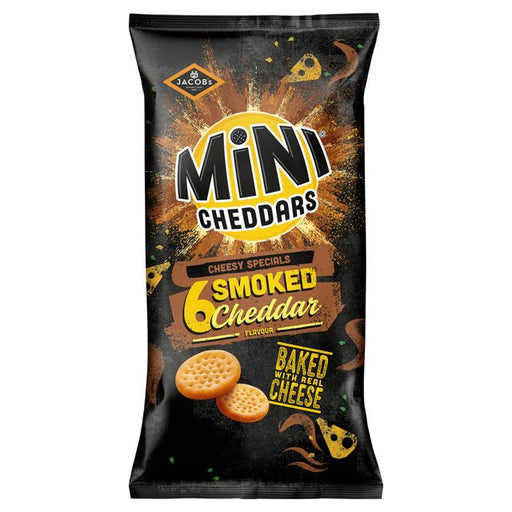 Jacob's Mini Cheddars Smoked Cheddar Multipack Baked Snacks 6 per pack Botiga